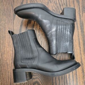 Celine Black Leather Chelsea Ankle Boots